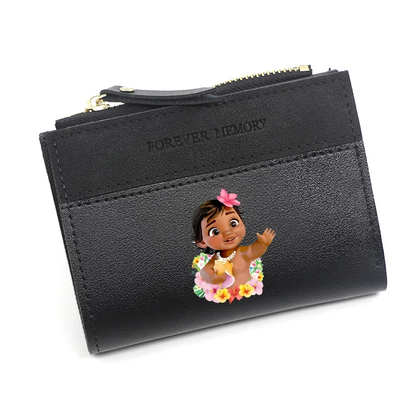 Moana Wallet Short Coin Purse Printing A-Z Letters Card Holder Handbag Ladies Small Wallets Female Hasp Clutch Money Bag Gifts