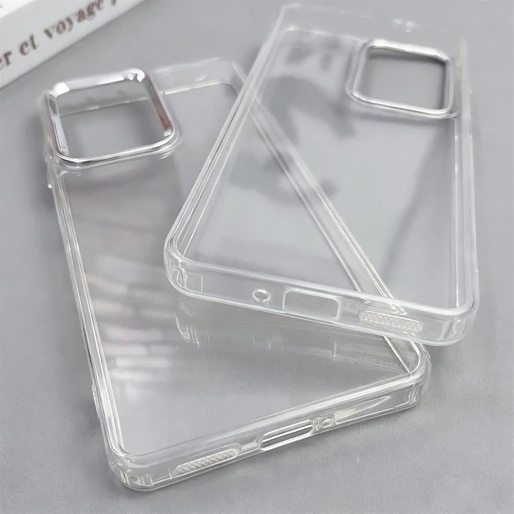 حافظة Poco F5 من الكروم بأزرار شفافة ناعمة من البولي يوريثان الحراري لهاتف Xiaomi Poco M3 M4 X3 GT M6 Pro X4 M7 F6 F7 X6 X5 غطاء هاتف شفاف #4