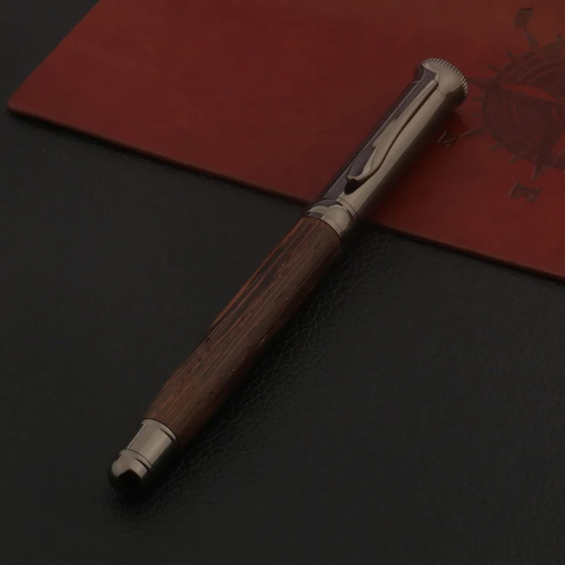 luxury quality metal Fountain Pen wood Wenge Gun Grey Stationery Office School Supplies ink pens