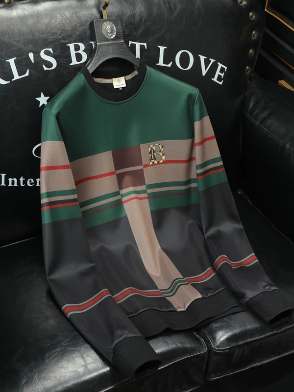 

Мужская повседневная толстовка с вышитой буквой B, модный брендовый пуловер с круглым вырезом, молодежная хлопковая футболка для отдыха...