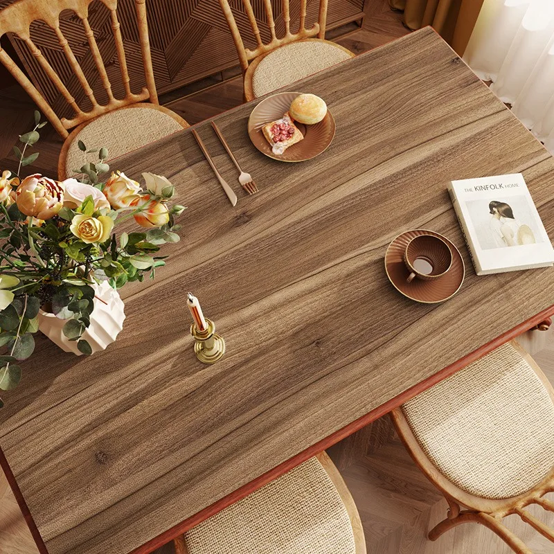 Imitation Wood Grain Dining Table Mats Anti-slip Waterproof Oil-proof PVC Leather Anti-scalding Soft Cushion Desk TV Cabinet Mat