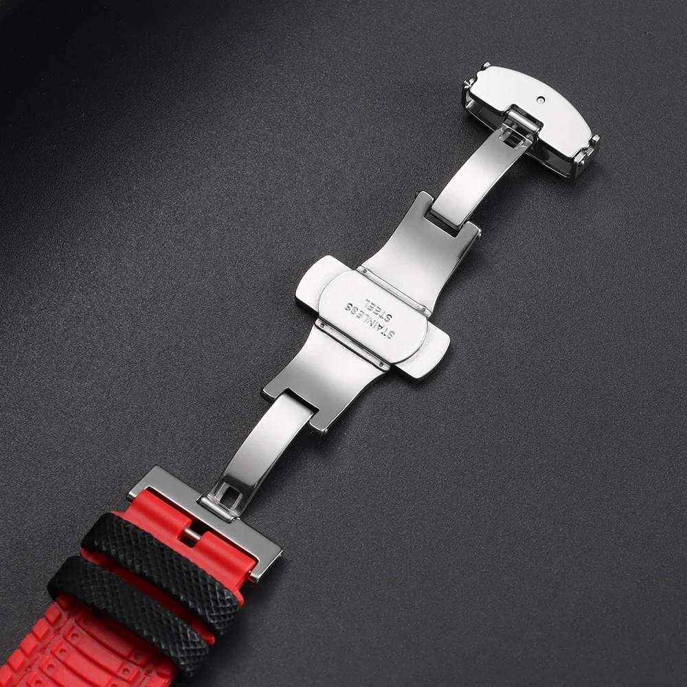 Nylon-Segeltuch-Gummi-Hybrid-Uhrenarmband 18/19/20/21/22/24mm für IWC, Tudor, Seiko, Omega mit Schmetterlingsverschluss – Detail 21