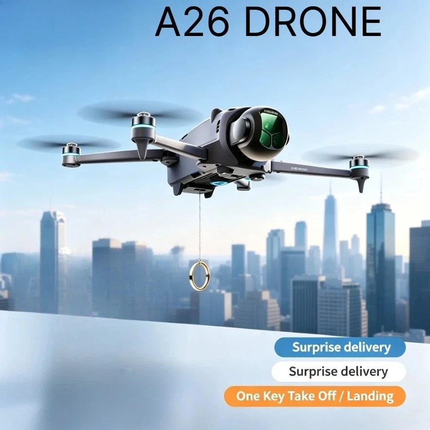 Original A26 Pro Foldable FPV Drone 4K Triple Camera Brushless Motor Obstacle Avoidance 5G WiFi RC Quadcopter For Adults Kids