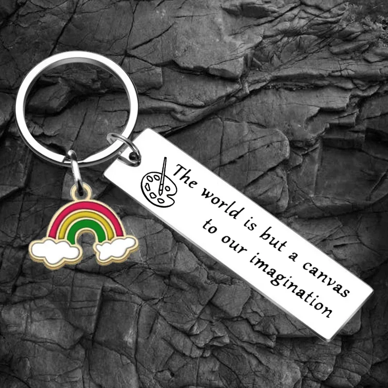 Artist Keychain Painter Gift The World Is But A Canvas To Our Imagination Key Rings