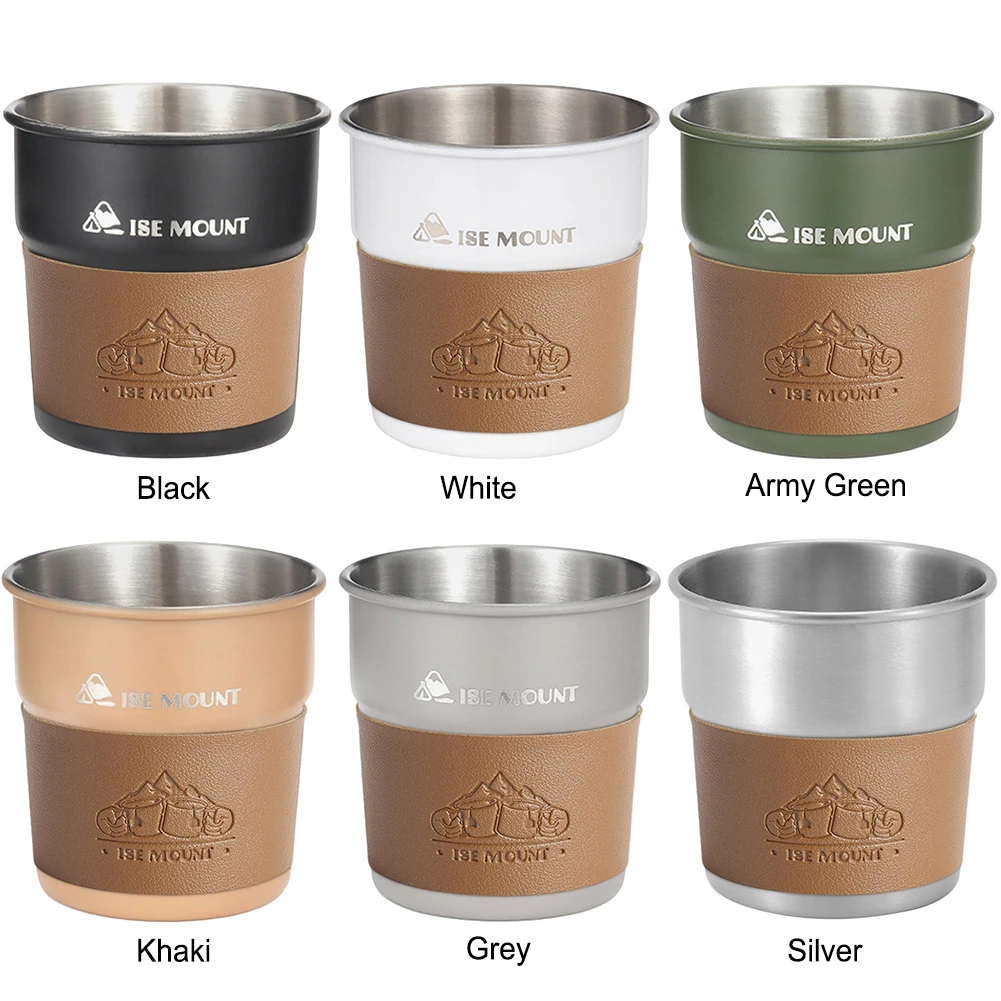 300ML Beer Wine Cups Stackable Camping Cup Camping Mug Stainless Steel Lightweight for Home and Outdoor Use