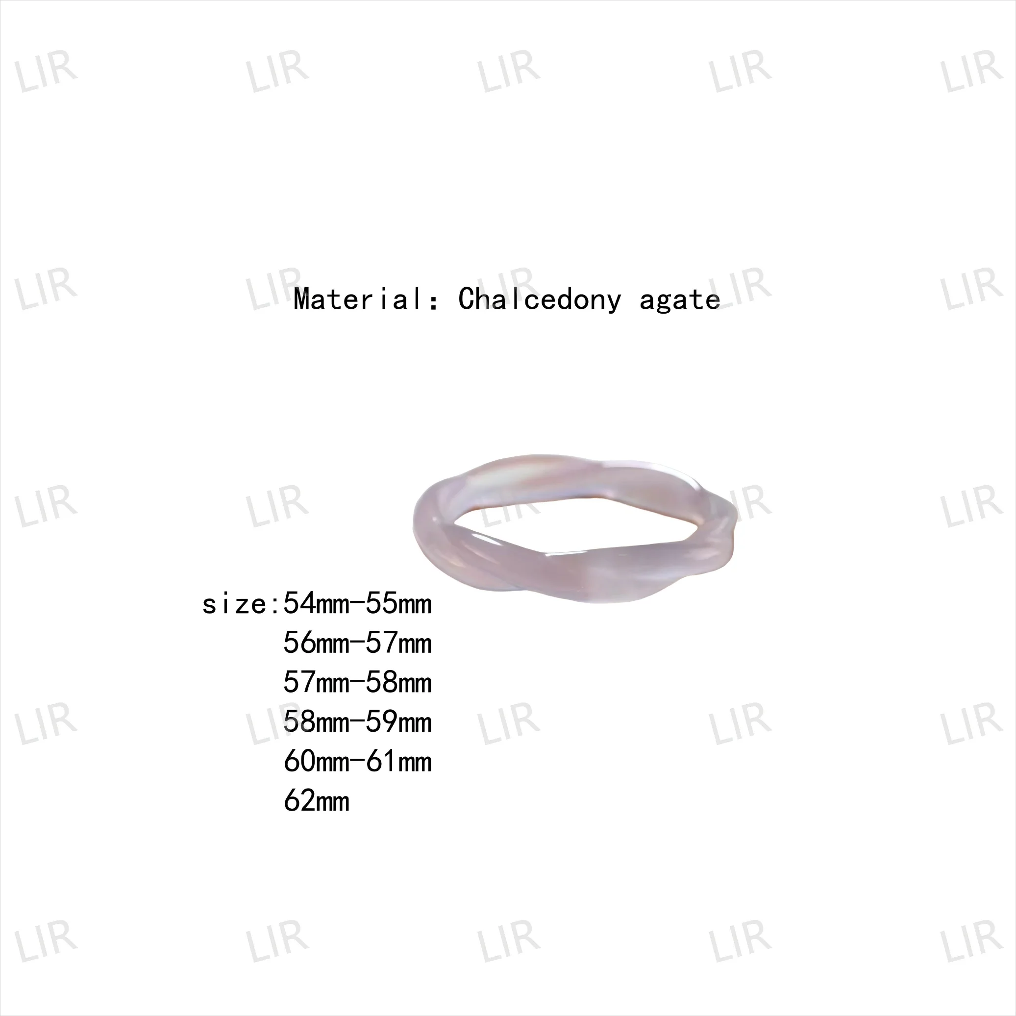 

LIR Natural Grade A Violet Chalcedony Agate Bangle - Bamboo Twisted Design, Bamboo Symbolizes Fortune Rise, Trendy