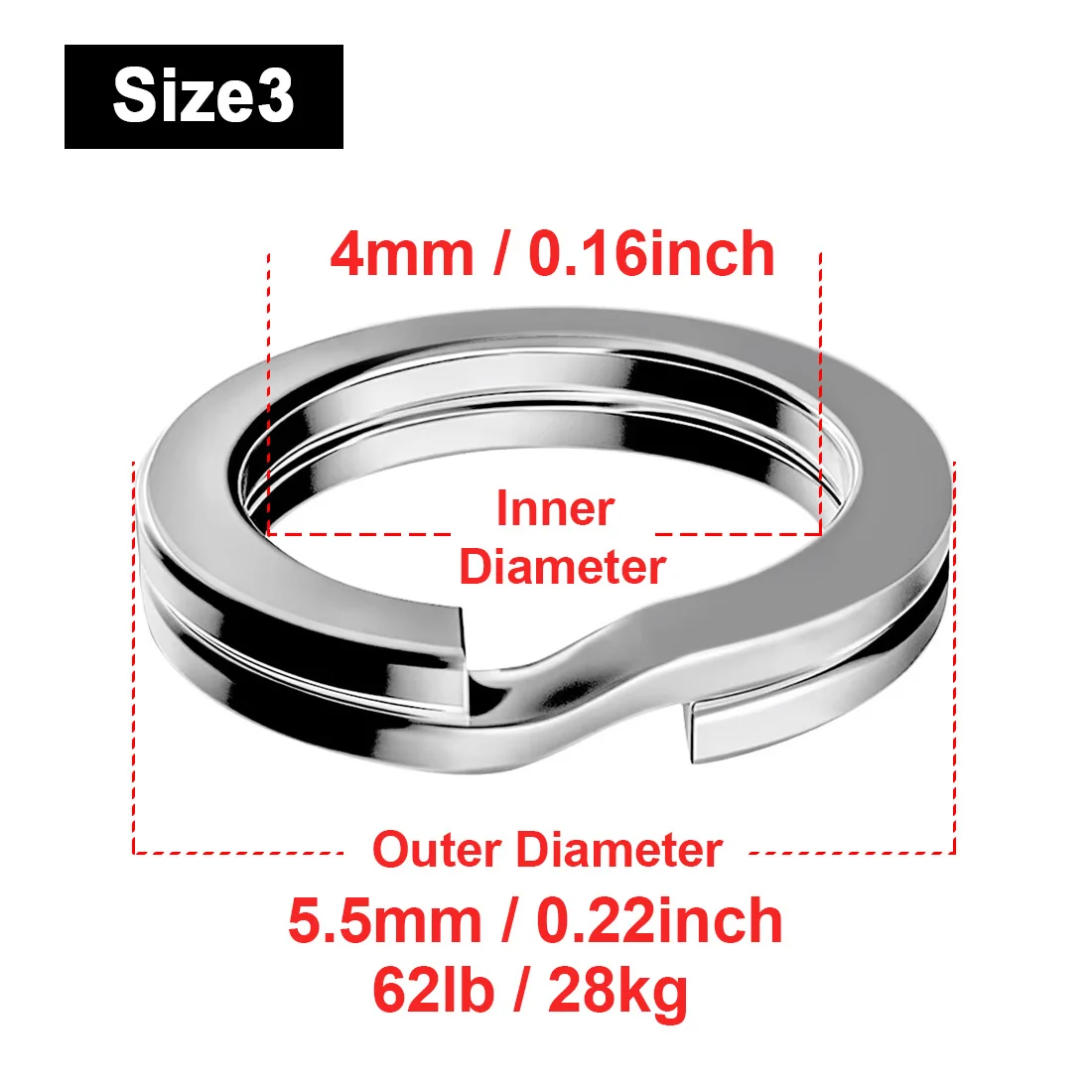 FishTrip 30-50 stks/partij Split Ring Vissen Lokken Connector 3-12mm Rvs Terminal Tackles Vissen medeplichtige Zoutwater