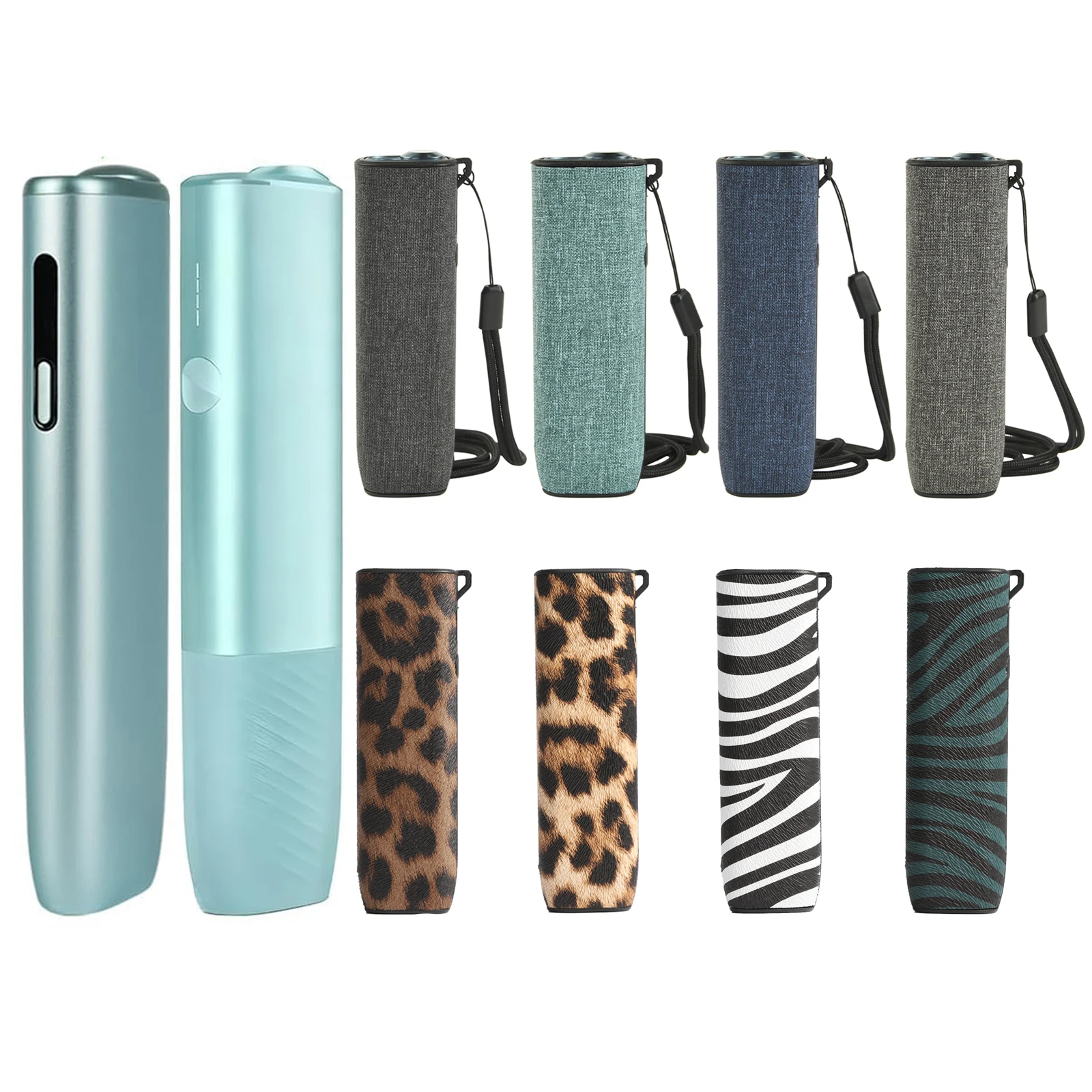 For IQOS Iluma i one protective case - Canvas material With anti-drop functions PU Leopard Print Fashion Storage Case