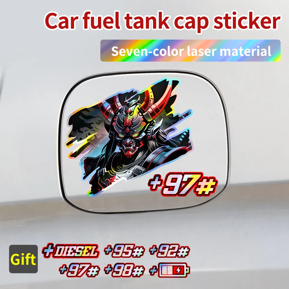 

Laser Samurai Car Fuel Tank Cap Stickers Car Personality Side Window Glass Decor Sticker Auto Fuel Number Sticker Accessories