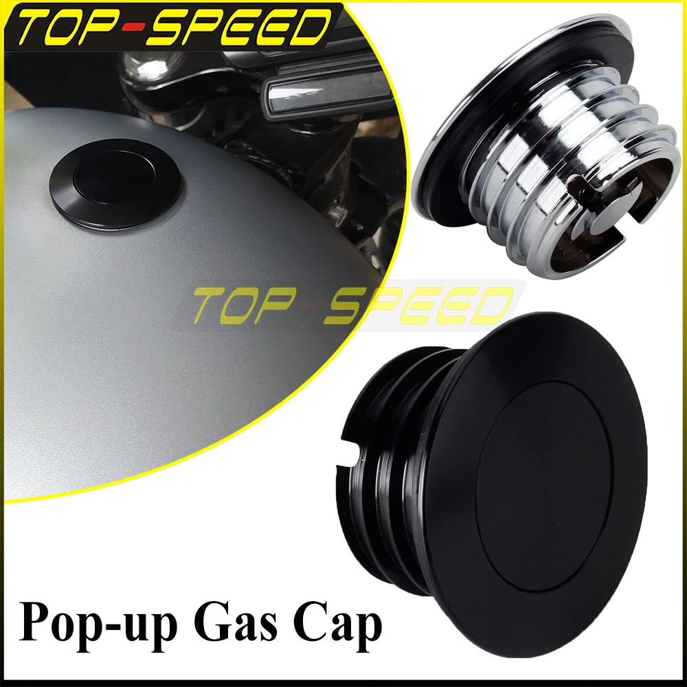 

Pop Up Flush Mount Vented Fuel Cap CNC Aluminum Motorbike Gas Oil Tank Cover For Harley Softail FXBB FXBR FXBRS FXST FXBBS 18-22