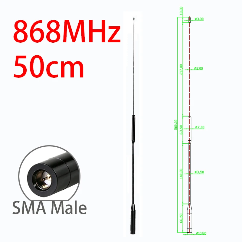 Antena GIZONT LoRa 868MHz 915MHz SMA Komunikasi Jarak Jauh Antena Fleksibel Lembut Untuk LoRaWan Dan Meshtastic 50CM 12DBi