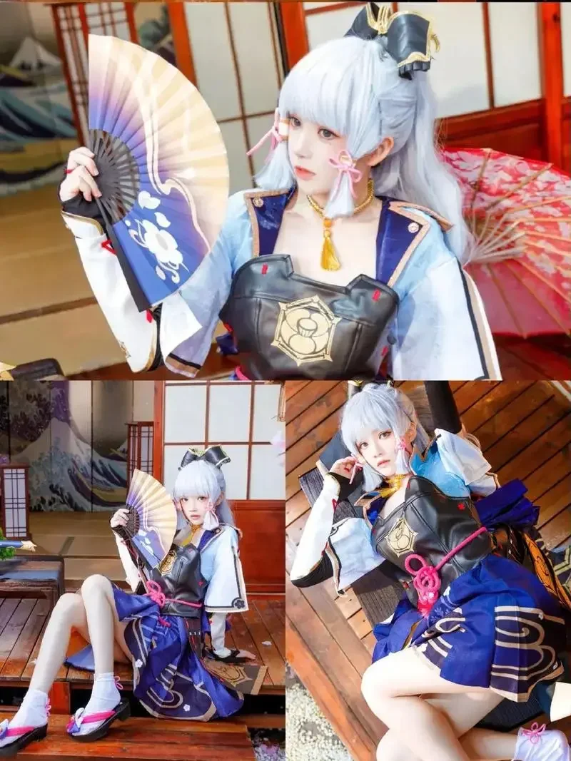 مجموعة أزياء كاميساتو أياكا جينشين التأثيرية مع شعر مستعار لحفلات الهالوين كرنفال للنساء، متضمنة في تخزين كوميك كون