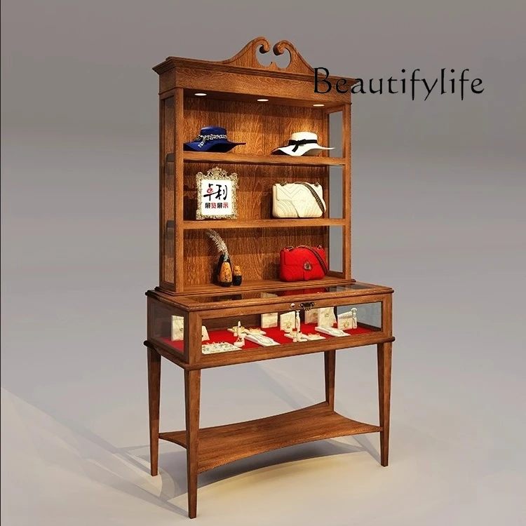 Medieval jewelry cabinet display rack clothing store bag display rack combination jewelry display cabinet customization
