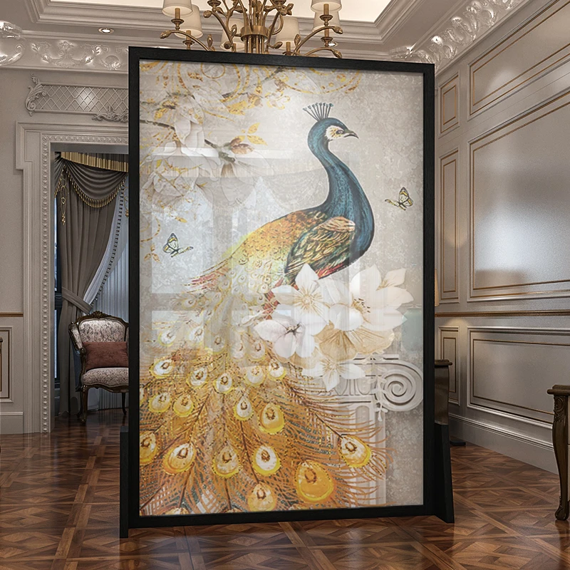 شاشة متنقلة من الخشب الصلب الأمريكي الأوروبي، مدخل غرفة المعيشة، ضوء مدخل غرفة النوم الفاخرة، شاشة منزلية للدراسة، الطاووس