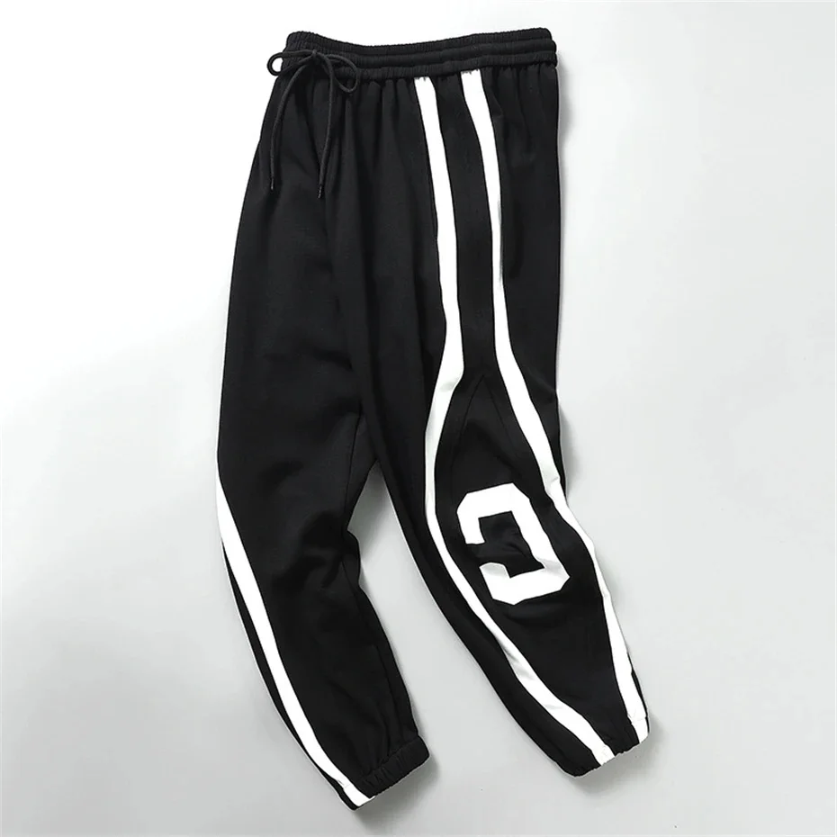 Plus Size 9XL 10XL Pants Men Baggy Sweatpants Fashion Streetwear Striped Print Jogger Trousers Big Bottoms