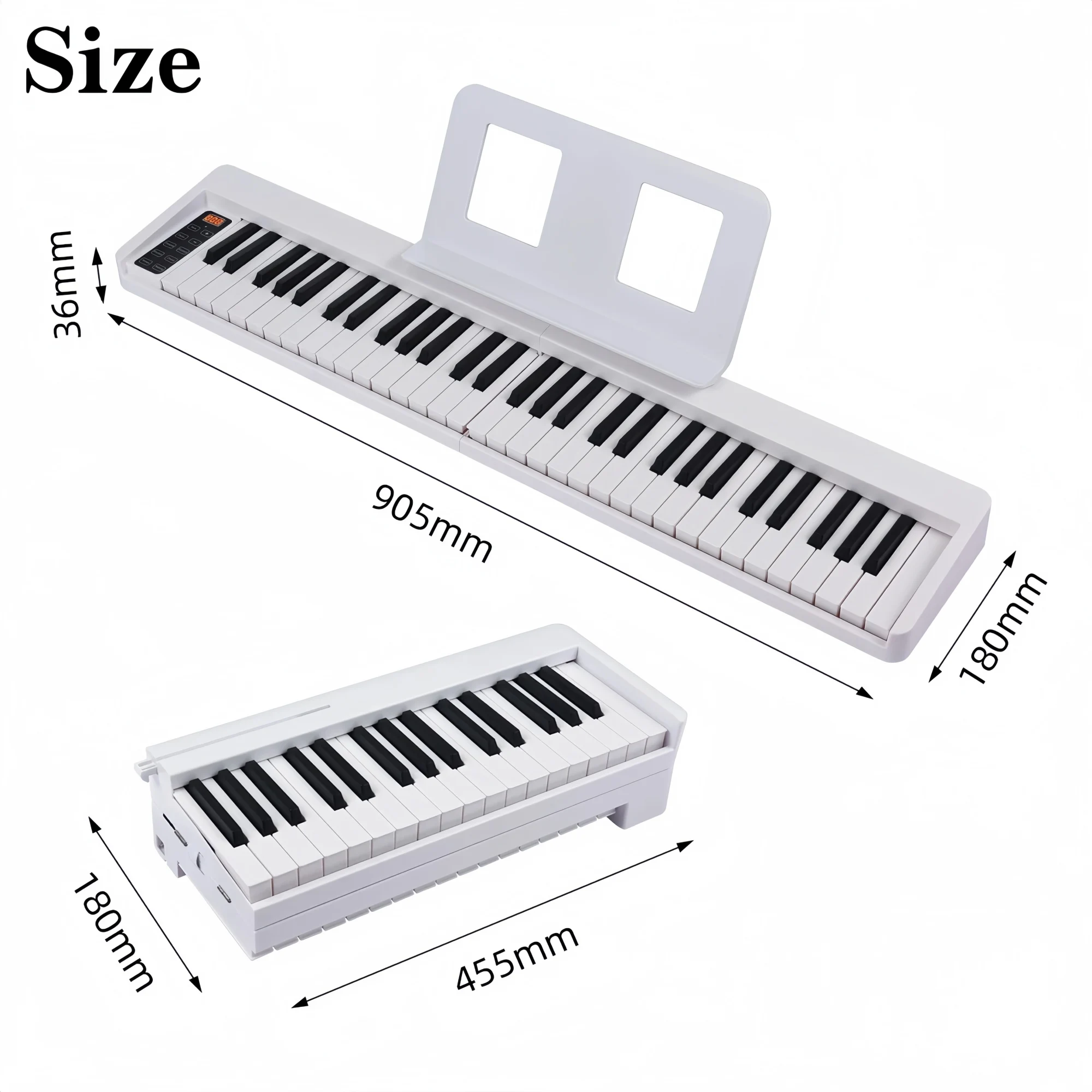 Miwayer 61 Key Foldable Piano Portable Beginner’s Home Keyboard Hand Roll Folding Adult Beginner Guide with Bluetooth MIDI USB