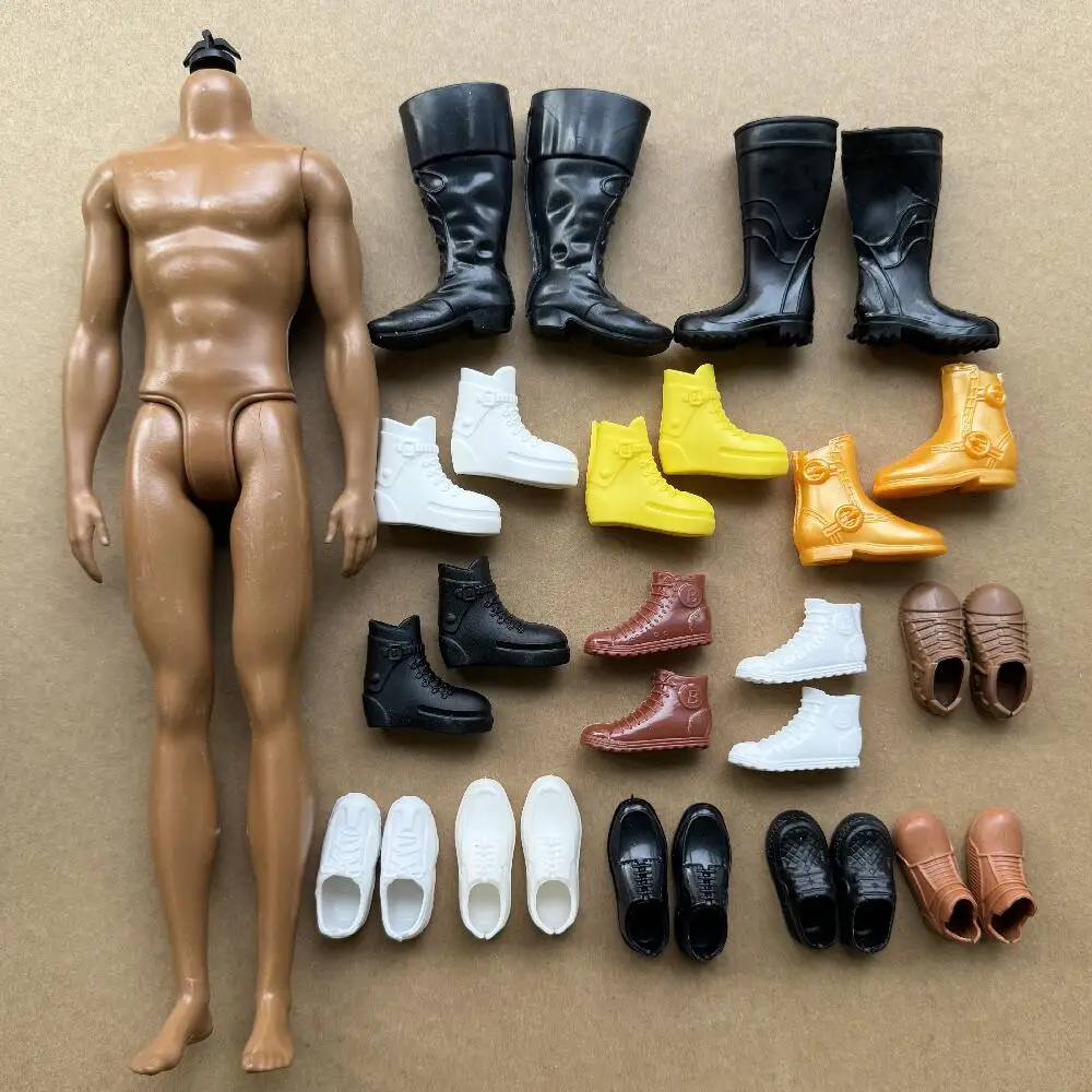 1/6 Male Doll Shoes Boots Slippers Fashion DIY Doll Decors Parts White Brown Black Gold Color Doll Accessories DIY Doll Dressing