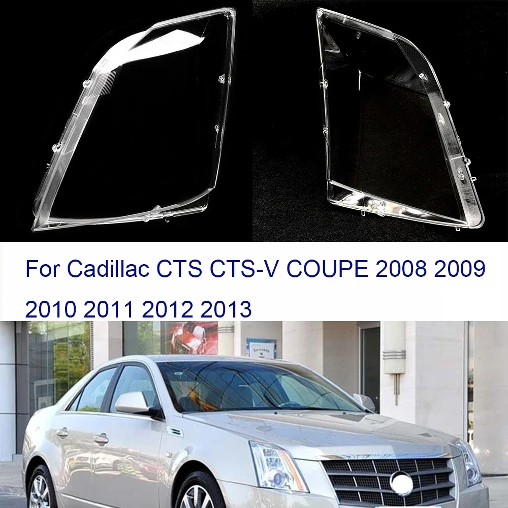 HTTCY For Cadillac CTS CTS-V COUPE 2008 2009 2010 2011 2012 2013 2014 2015 Car Accessory Transparent PC Material Headlight Glass