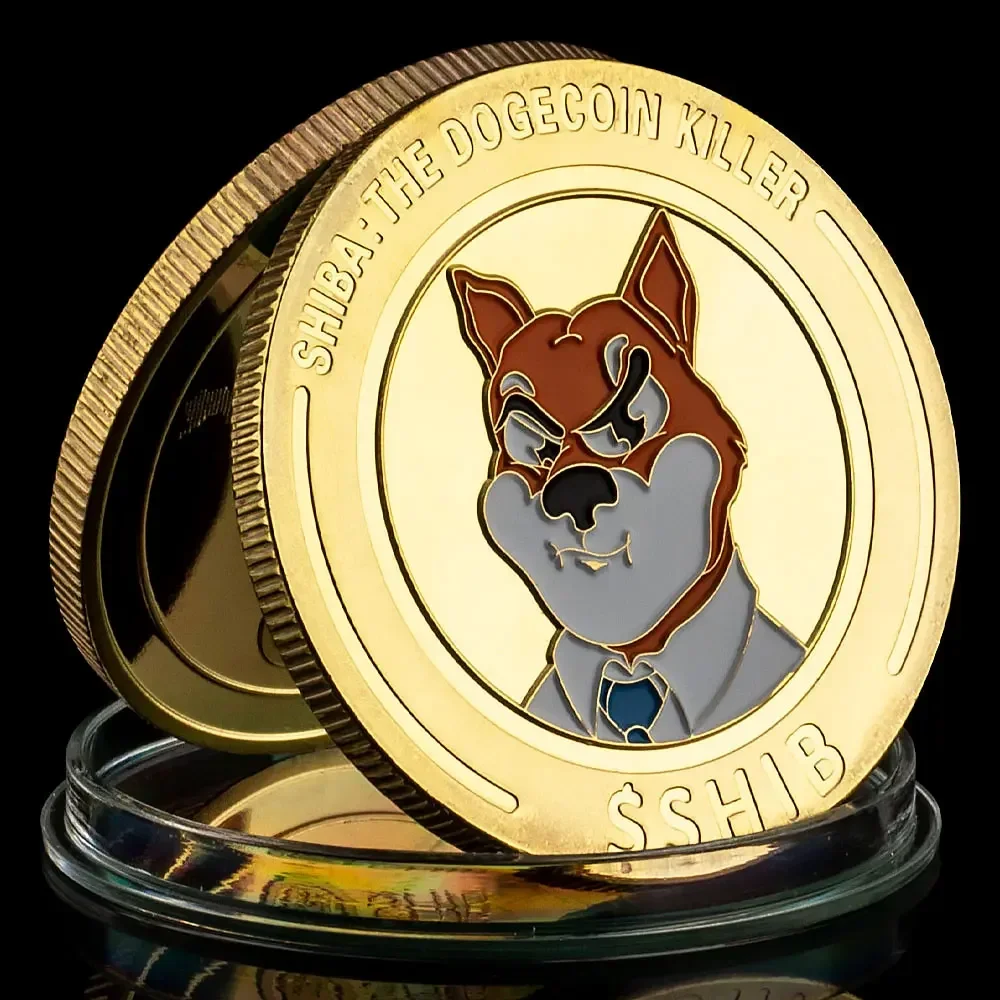 Dogecoin Killer Shiba Inu Coin SHIB CRYPTO Metal Golden Plated Physical Doge Killer Souvenir Coins