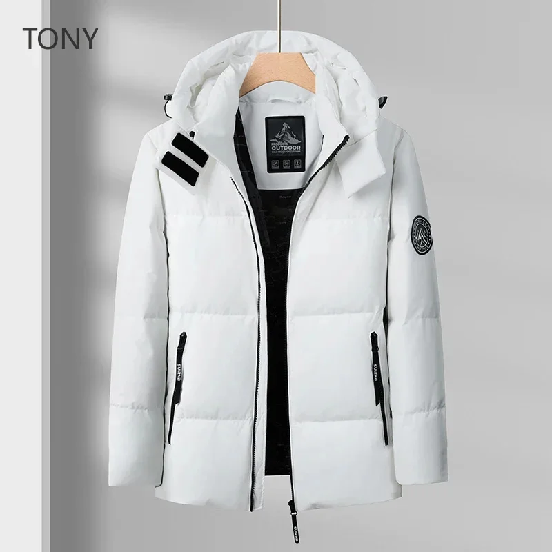 Removable Hat Short Down Jacket Duck Padding Designer Clothes Men Lightweight Padded Jackets 2025 Warm Man Winter Coat