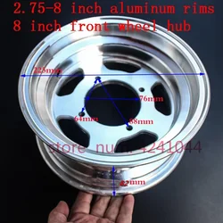 2.75-8 8 Inch for Bike Small Motorcycle part Aluminum Wheels Vacuum Circle use 90/65-8 tire3.50-8 4.80/4.00-8 tyre