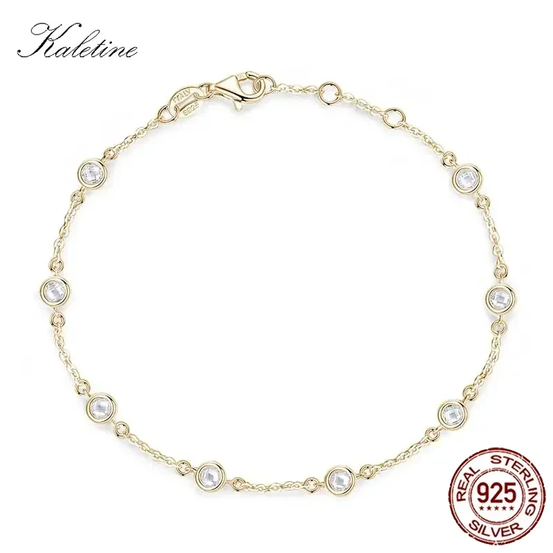 

KALETINE 925 Sterling Silver CZ Bracelets White Gold Color Charm Fine Jewelry Wholesale Bijoux Gift For Women Bracelet