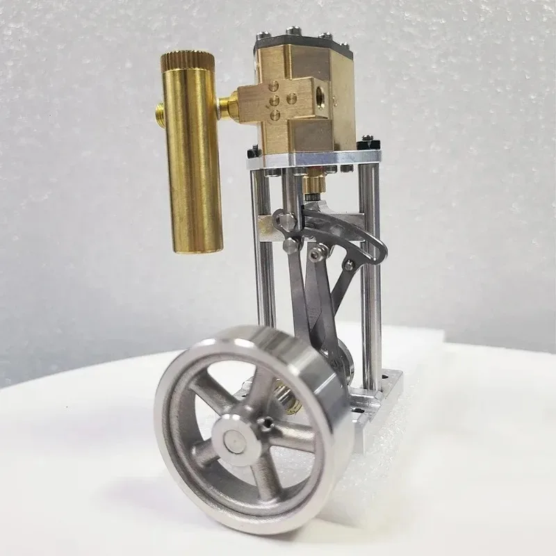 Best  Brass Single Cylinder Steam Engine Power Engine Reciprocating Double Acting Belt Reversing Steam Engine Model Adult Toy