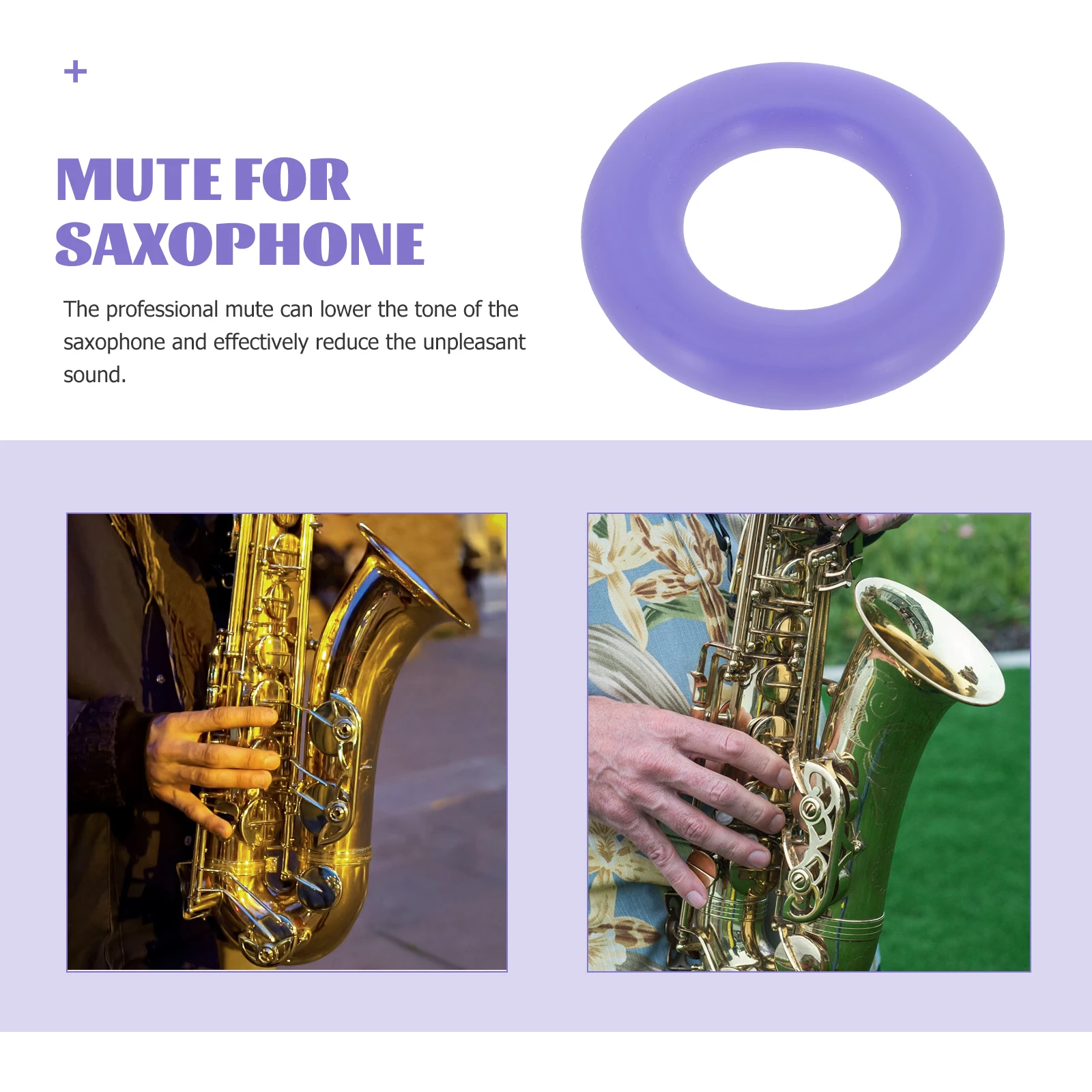 

Silicone Saxophone Mute for Tenor Soprano Sound Dampener Purple Efficient Accessory Reduces Noise Overtone Sax Accessories
