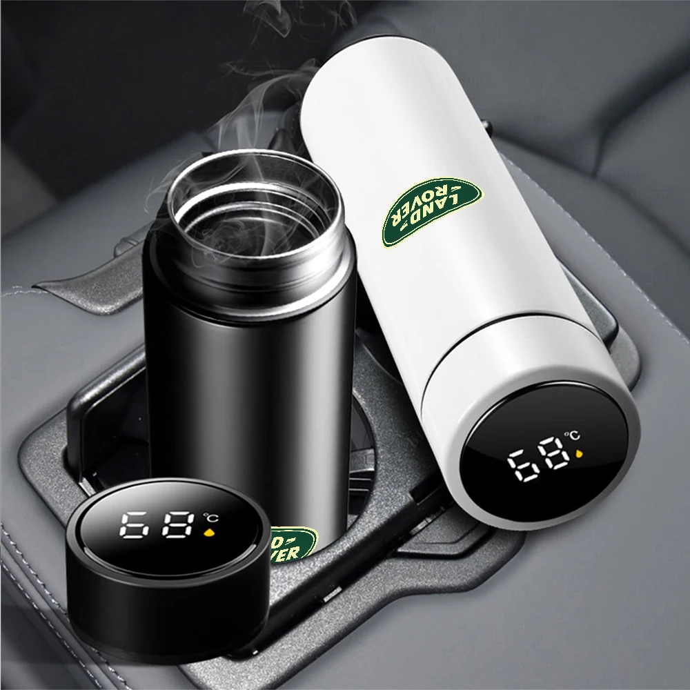 500ml Intelligent Stainless Steel Insulation Cap Auto LED Temperature Thermos Cups For Land Rover Range Rover SVR Freelander 2