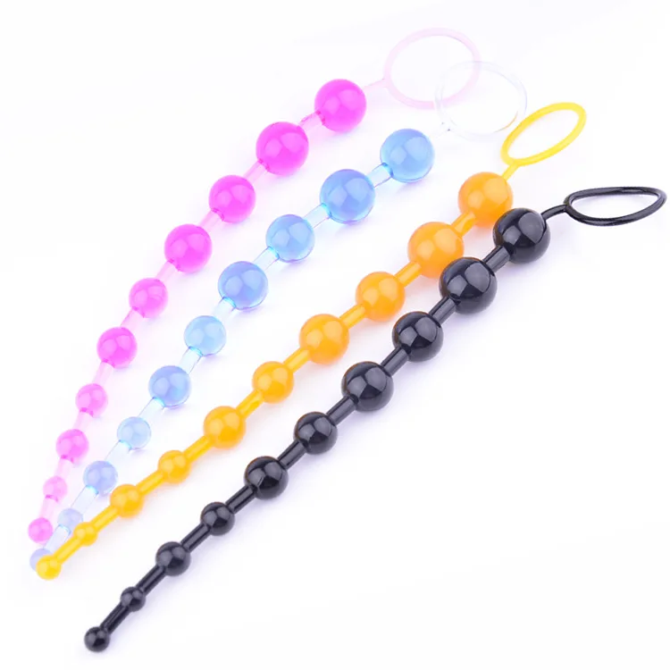 1pcs Jelly Anal Beads Super Long Pull Ring Ball Beginners Anal Toys Anal Stimulator Prostate Massager  Couples Sex Toys