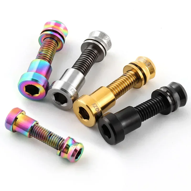 MUQZI 2pcs Titanium Bolt M5x17mm M5x19mm Bicycle Nut Titanium Alloy Stem Bolts MTB Road BMX Folding Bike Screw Accessories