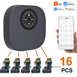 16 Zone Smart Garden Watering Controller WiFi Irrigation Timer 16 Way Water Solenoid Valve Programmable Water Sprinkle Systems