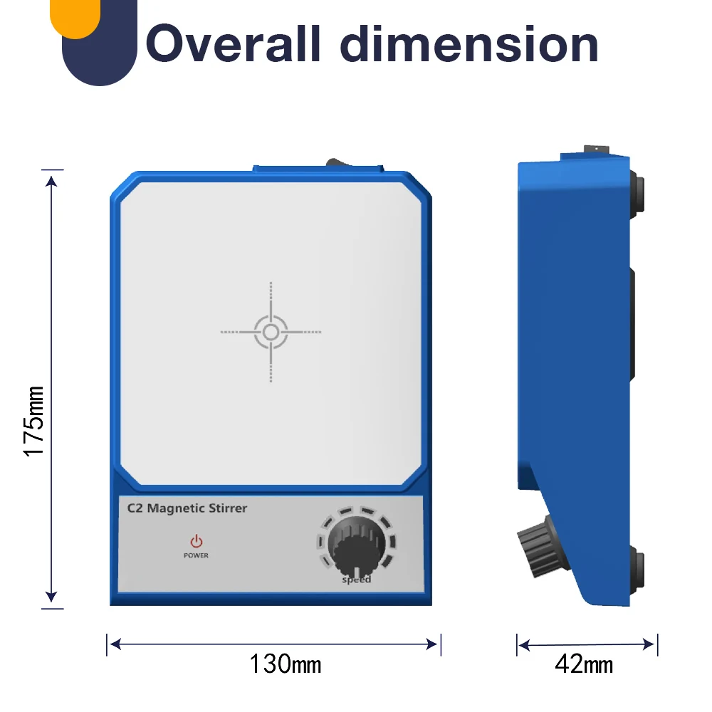 2025 New C2 2L Magnetic Stirrer Mixer With Stir Bar AC 100-240V 50HZ/60HZ 2500 RPM Laboratory Mixer Liquid Stirring Machine