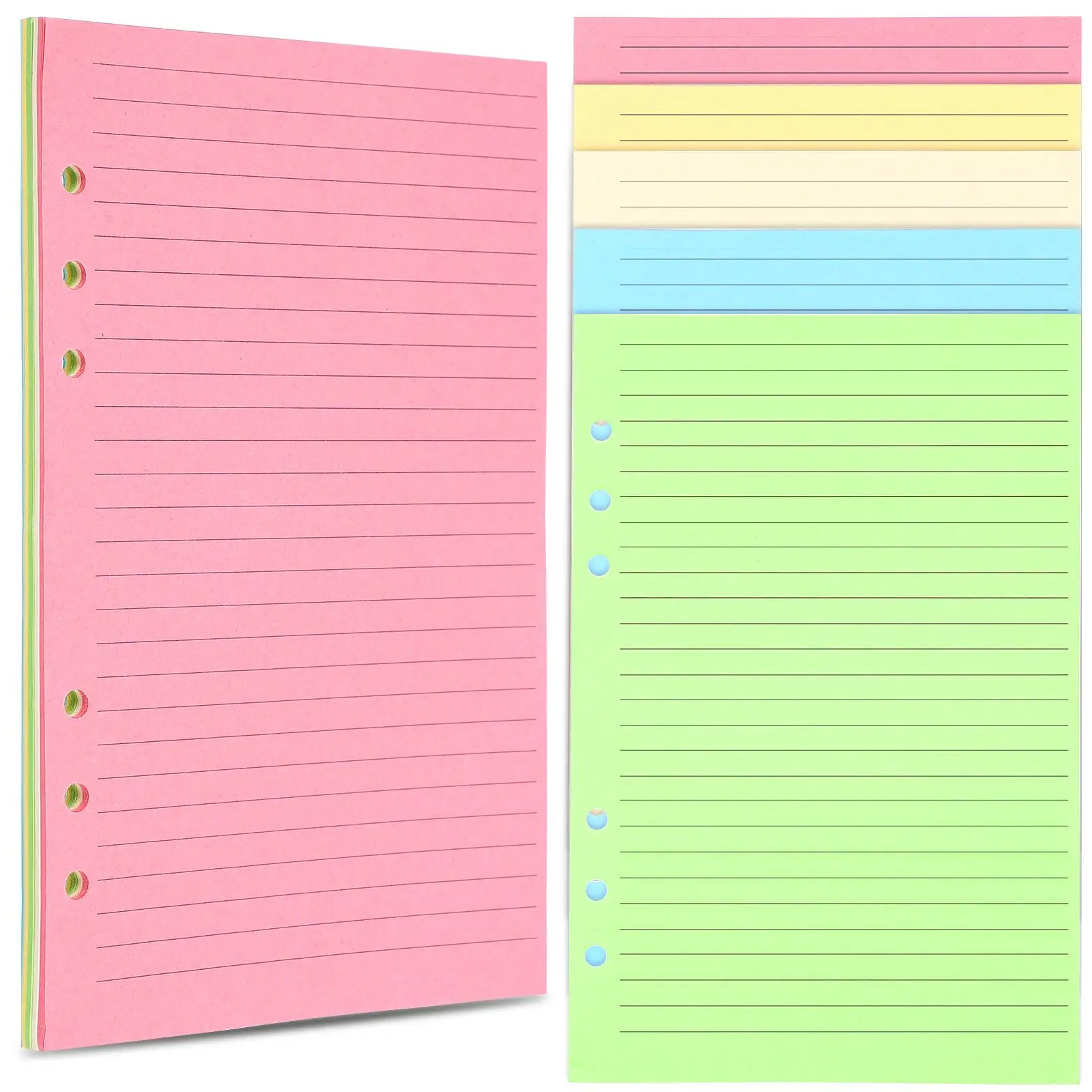 50 Pcs A5 Thick 6 Hole Loose Leaf Binder Paper Planner Refill Notebook Filler Inserts Smooth Writing Paper For Note Taking