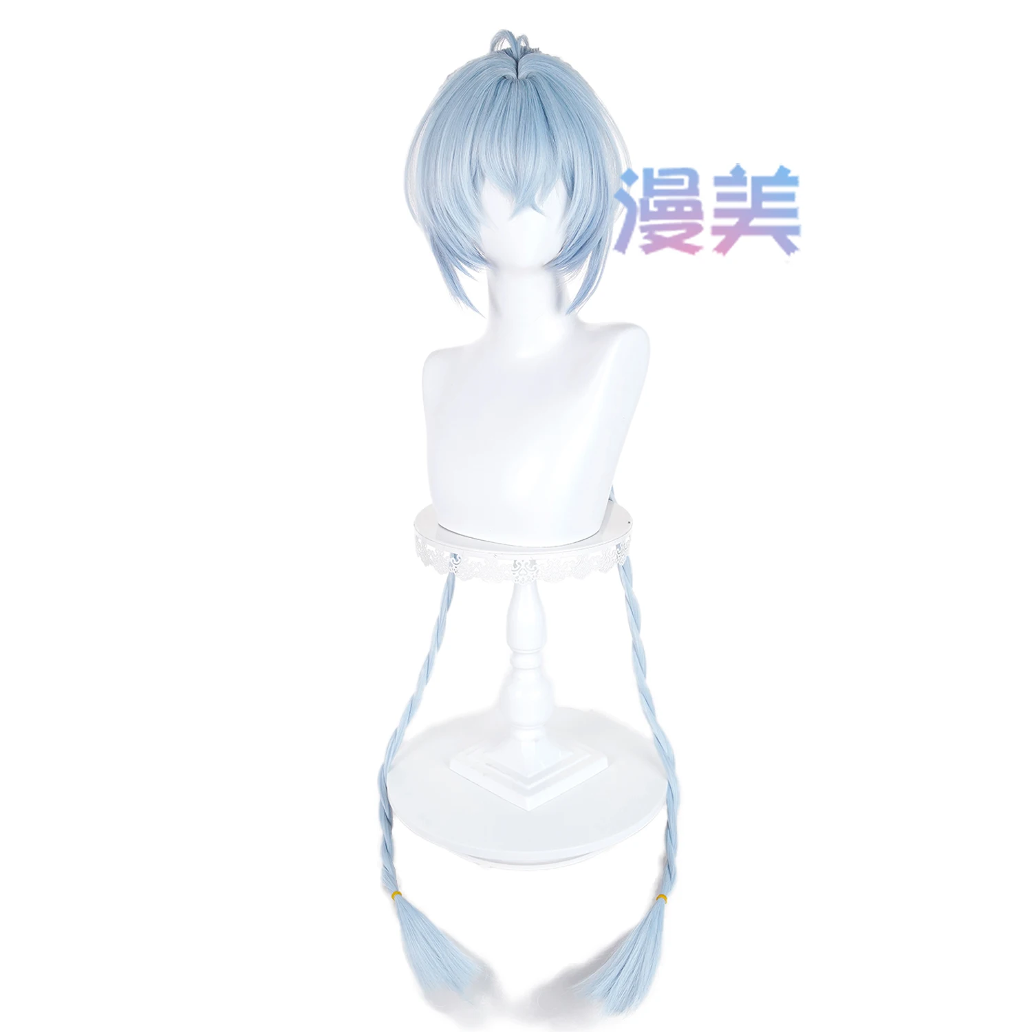 Game Zenless Zone Zero Lucia Cosplay Cosplay Pruik Lucia Elowen Korte Blauwe Pruik Lange Vlechten Voor Comicon Party Volwassen Vrouwen Mannen