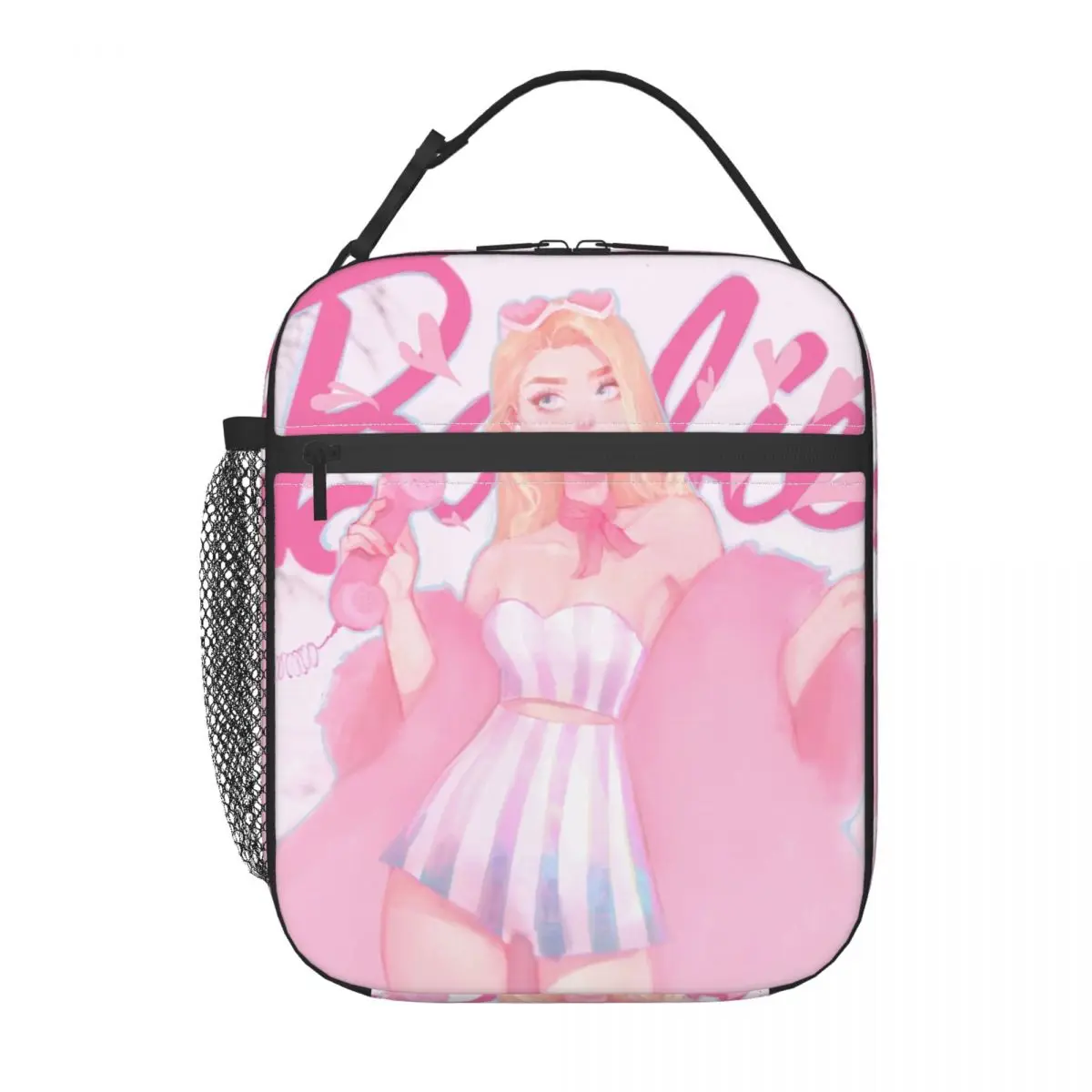 Custom Barbies Anime Manga Doll Lunch Bag Cooler Thermal Insulated Lunch Box for Women Kids School Food Portable Tote Bags