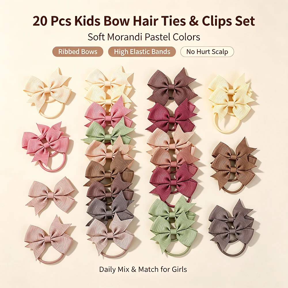 Ribbon Bow Gift - 20 Buah/Lot Ikat Rambut Pita Cantik