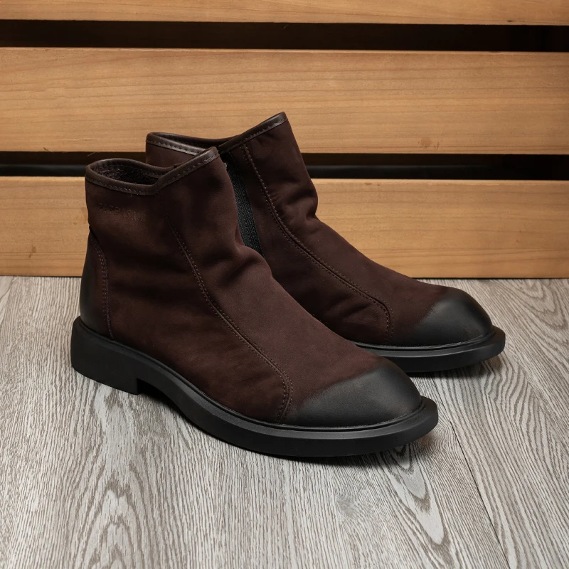 Botas clásicas de cuero para hombre, zapatos informales, 210958