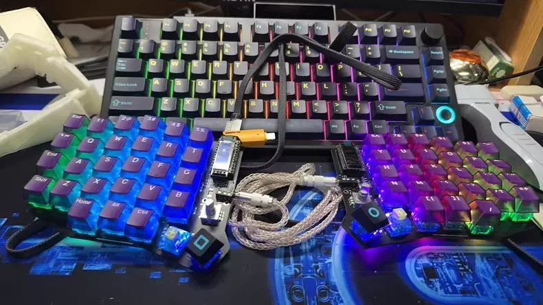 Imagem -05 - Crkbd Split Kit Teclado Design Faça Você Mesmo com e sem Fio Personalizado Macio Rgb Pcb Acessórios Não Pré Construir
