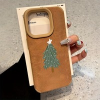 Christmas Tree Faux Leather Phone Case For iPhone 17 16 15 14 Pro Max 13 12 11 XS X XR 16PRO 16Plus 17Air Shockproof Soft Cover
