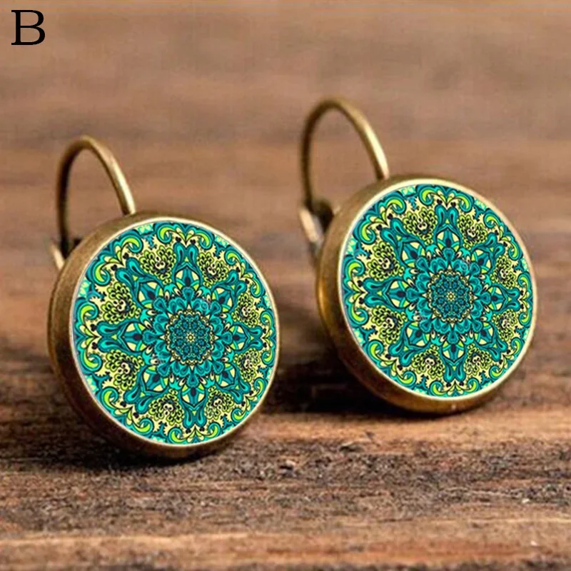 2024 Women Conservative Women's Fashion Sun Flower Bohemian Earrings Retro Gifts Ear Hook Fish Scale Bronze Jewelry Multi-styles