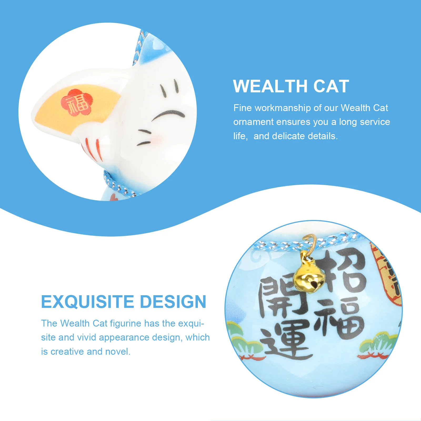 

Wealth Cat Ornament Ceramic Fortune Cat Sculpture Home Office Table Decor Lucky Charm Ceramic Craft Ornament Small Desktop Decor