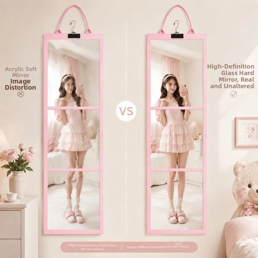 Multifunctional Foldable Full-Length Mirror Can Be Flat Can Be Stand Thoughtful Protection Portable Folding Full-Length Mirror