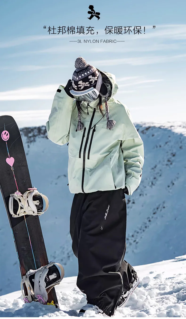 John Snow 2026 Neue Winter-Skijacke für Damen und Herren, Atmungsaktive Wasserdichte Snowboard-Bekleidung, Outdoor-Sport-Wärmejacke – Detail 6