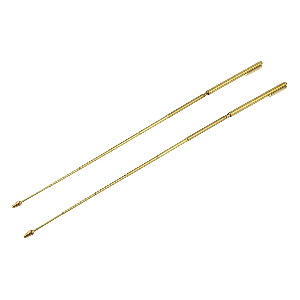 Pair Brass Dowsing Rods Detector 57cm Adjustable Psychic Rod For Paranormal Hunting Water Vein Finding Measurement Tool