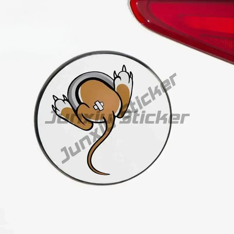

For Mouse Hole Funny Car Stickers Fuel Tank Cap Waterproof Decal Personality Creative Car Accessories