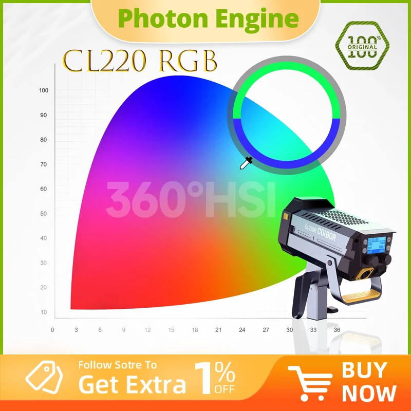 SYNCO COLBOR CL220R CL220 RGB 200W LED Video Light COB Continuous Lighting 2700K-6500K Bi-Color APP Control Photographic Lamp