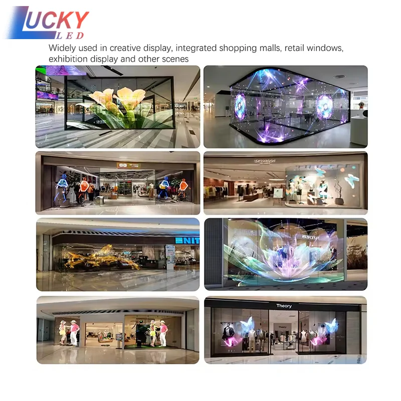 Pubblicità HD con schermo trasparente a LED ad alta risoluzione Vedi attraverso il display trasparente per il centro commerciale Home Theater P3.91