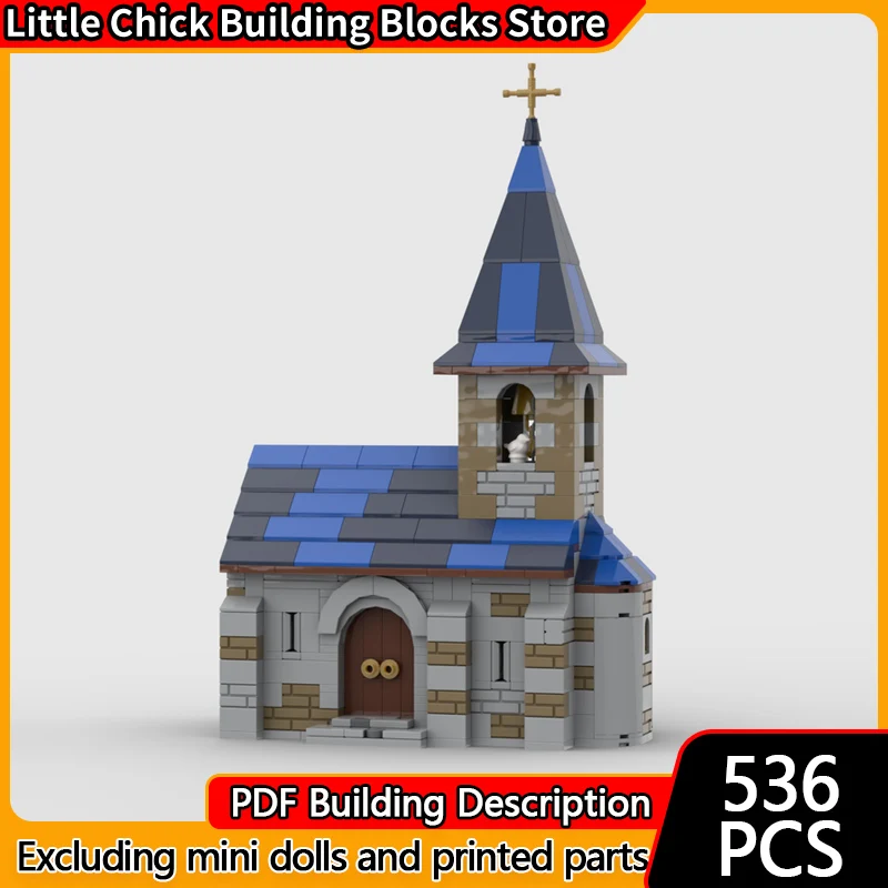 

Модель с видом на улицу, MOC, строительные кирпичи, часовня, Святой Пьер Де Вачунье, модульная технология, детский праздничный подарок, сборный игрушечный костюм