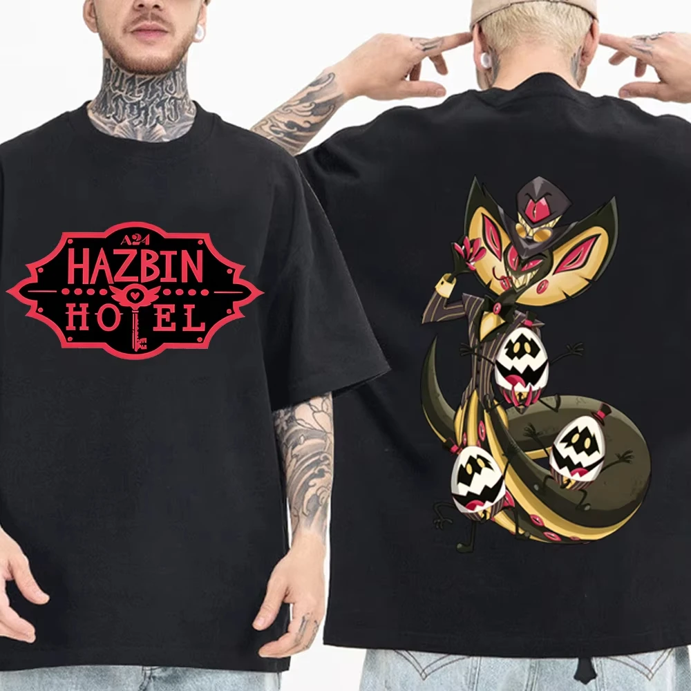 

Hazbin Hotel Sir Pentious T-shirt Man Woman Harajuku Short Sleeve O-neck Casual Shirt Gift Spring-Summer New Arrivals Cotton Tee